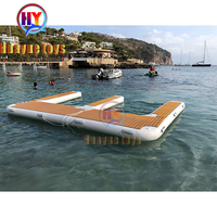Grand Dwf Drop Stitch Île flottante de l'eau Plate-forme de yacht de loisirs Plate-forme gonflable de quai Jetski
