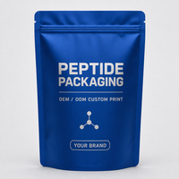 Sachet Doypack vide imprimé personnalisé avec fermeture éclair pour l'emballage de peptides végétaux et de poudres cosmétiques