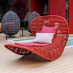<span class=keywords><strong>Chaise</strong></span> <span class=keywords><strong>longue</strong></span> d'<span class=keywords><strong>extérieur</strong></span> moderne en corde tressée avec structure en aluminium, résistante aux intempéries, pour patio, bord de piscine, jardin, détente en plein air - Product Image 5