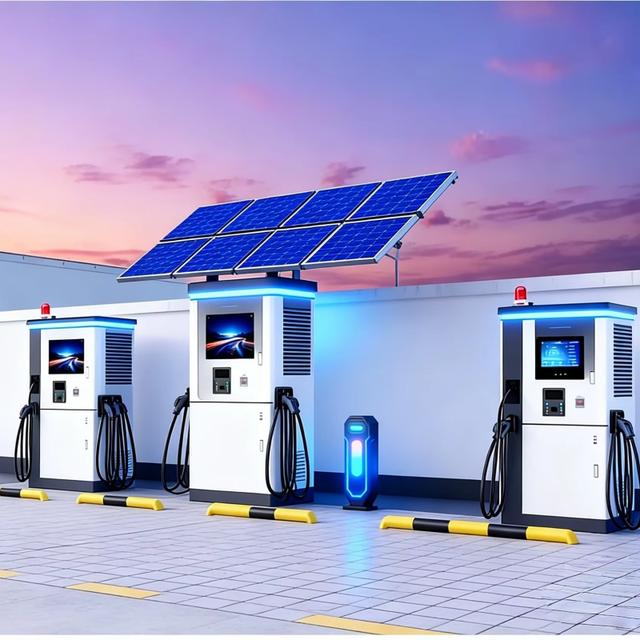 Yixindian All-in-One Solar Panels Fast DC EV Charging Station 60kW 120kW EVSE With Battery Storage Integrated Floor Standing