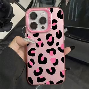เคสโทรศัพท์ลายเสือดาวสีชมพู เหมาะสำหรับ iPhone 16 15 14 13 12 11 Pro Max ป้องกันแรงกระแทก ฝาหลังลายเสือดาวสีชมพู - Product Image 5