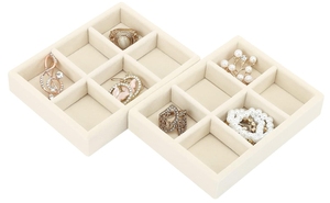 Charms Custom Luxury Velvet <strong>Stackable</strong> Jewellery <strong>Display</strong> <strong>Tray</strong> Organizer - Product Image 2