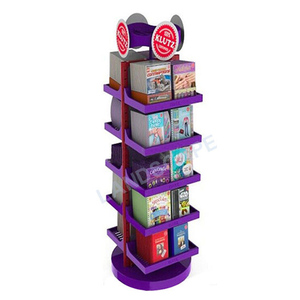 <span class=keywords><strong>Présentoir</strong></span> rotatif pour livres de supermarché / Étagère de présentation au sol en métal pour livres / Étagère de présentation de livres pour bibliothèques - Product Image 3