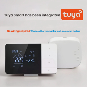<span class=keywords><strong>Thermostat</strong></span> de chaudière <span class=keywords><strong>sans</strong></span> <span class=keywords><strong>fil</strong></span> Tuya Wifi RF433, portée 100M, <span class=keywords><strong>sans</strong></span> câblage, <span class=keywords><strong>programmable</strong></span> 7 jours, alimenté par batterie USB, pour montage mural - Product Image 6