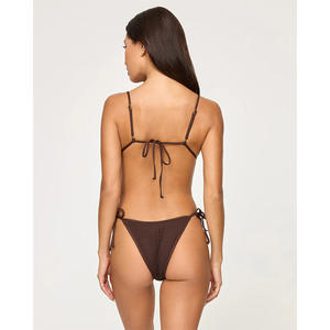 JSN 2026 Maßgeschneiderter Neuer Design-Mesh-Einteiler-Badeanzug für Damen, Sexy Einfarbiger Triangel-Badeanzug für den Urlaub, Rückenfreier Bikini - Product Image 3