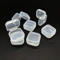 Boîte à rabat transparente en plastique anti-poussière, petite, carrée, pour bijoux, cadeaux, autocollants, vente chaude