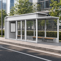 Parada de Autobús de Aluminio con Pantalla Digital, Caja de Luz Publicitaria y Banco de Espera, Estación de Espera Personalizada para Autobuses Urbanos