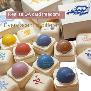 Super Cute Mini Mahjong Balm National Tide Perfume sólido para mujeres Fragancia ligera duradera Arroz fresco Estudiantes Esponja de maquillaje - Product Image 1