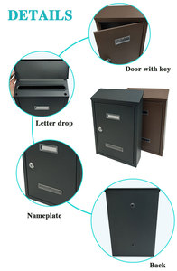 Buzón de Correo Metálico de Doble Color con Cerradura, Buzón de Pared con Placa de Identificación y Cerradura de Llave Segura para el Hogar y la <span class=keywords><strong>Oficina</strong></span> - Product Image 4