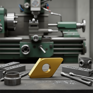 Plaquette de tournage Fervi 55 degrés en forme de diamant avec trou pour l'usinage des métaux - Product Image 3