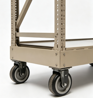Chariot à fleurs industriel robuste en métal avec 4 roues en caoutchouc, capacité de charge de 200 kg, chariot à plantes pour serre, prix direct usine
