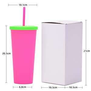 Nuovo Bicchiere Ecologico Portatile da 24oz con Doppia Cannuccia, Design Creativo Satinato Mix & Match - Product Image 6
