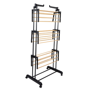 Caballo de ropa de 3 niveles con ruedas Rack de secado plegable MultifunctionIndoor y Outdoor - Product Image 1
