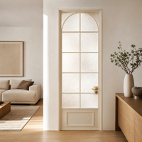 Porte battante minimaliste en verre trempé résistant à l'eau, cadre étroit en alliage d'aluminium, design français, pour intérieur, cuisine, salon, hôpital