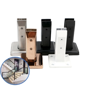 Abrazadera de barandilla de vidrio sin marco Acero inoxidable 304 12mm Piscina al aire libre Espita de vidrio Soporte de valla ajustable Negro mate - Product Image 2