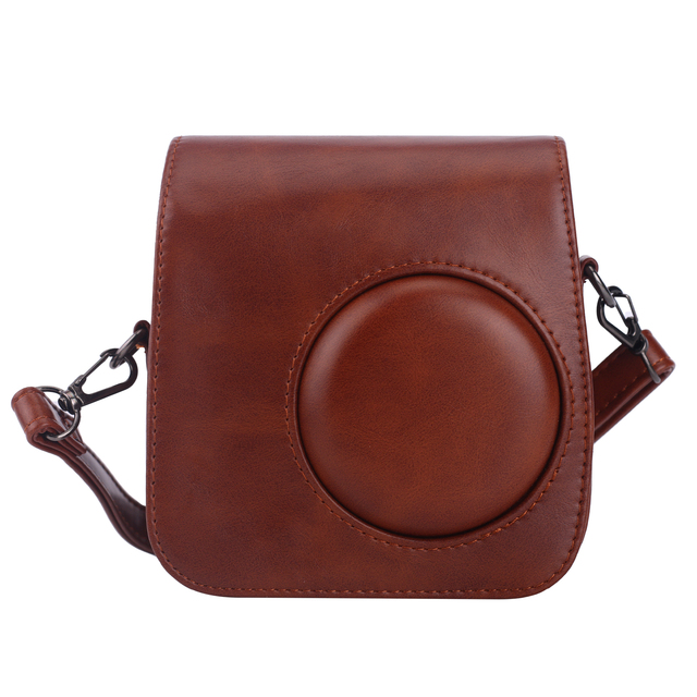 Fuji Instax Mini Se/7+ Camera case PU Leather Bag with Pocket and Adjustable Shoulder Strap