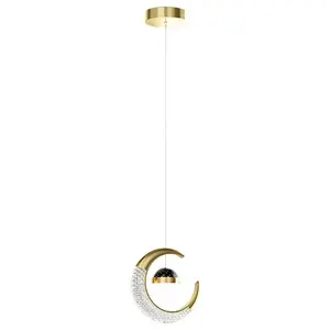 Nordic Luxury Gold Moon Star LED Celling Lights For Living Bedroom Bedside Pendant Lamps Suspension Chandelier