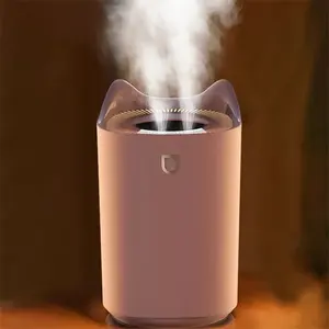 Portable 3l silencieux coloré atmosphère lumière mise hors tension automatique humidificateur grande capacité ultrasons Double pulvérisation humidificateur d'air