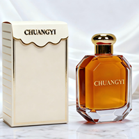 Bouteille de parfum vide de luxe transparente personnalisée de 100ml en verre avec boîte et vaporisateur de haute qualité