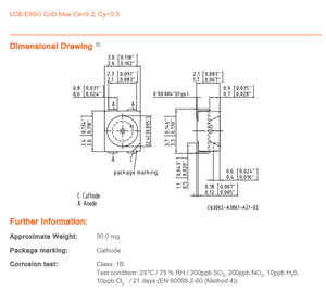 OSRAMs LCB E6SG-AABA-5J6K-0-30-R18-Z Single Color Blue LED Chip 450-480nm 3.2x2.8x1.9mm CRI 70/80/90 50000 Hours - Product Image 6