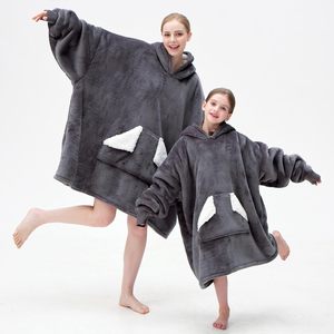 Christmas Gift Oversized Wearable Blanket <strong>Hoodie</strong> Sherpa Fleece TV <strong>Snuggle</strong> Sleeve Cozy Warm Lazy Home Wear Adults Women - Product Image 2