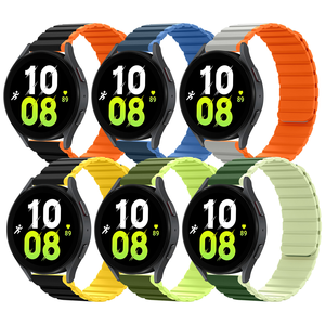 <span class=keywords><strong>Bracelet</strong></span> de montre intelligent de sport <span class=keywords><strong>Bracelet</strong></span> magnétique en Silicone bicolore 20mm 22MM pour samsung Watch 7 6 xiaomi Watch S3 2 - Product Image 6