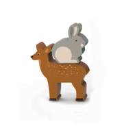 Jouets en bois sur le thème des animaux de la forêt, ensemble de jouets artisanaux, décorations d'animaux de la forêt