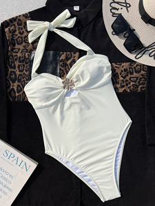 RUIQUWIN Traje de baño de 1 pieza de cintura alta para mujer de alta calidad Bikini sexy Verano Traje de baño de playa de secado rápido - Product Image 4