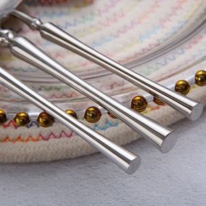 Juego de cubiertos de acero inoxidable dorado, cuchillo, tenedor, cuchara, cubertería para boda, juego de viaje, cubiertos dorados y plateados - Product Image 3