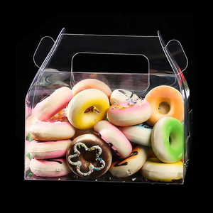 Boîte cadeau pliable, boîte à poignée transparente, boîte d'emballage pour gâteau roulé, boîtes de boulangerie en plastique transparent - Product Image 4