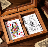 Jeu de cartes à jouer en bois vierges pour gravure laser, avec logo personnalisé, jeu de dés, boîte cadeau, marque privée, vente en gros et revente