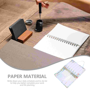 LABON Planificateur hebdomadaire floral Cahier à spirale en papier givré avec bande élastique Organisateur d'horaires pour l'école et le bureau - Product Image 6