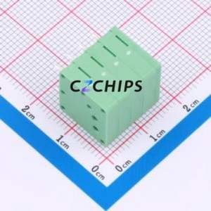 MX205R-3.5-04P-GN01-Cu-A Spring Terminal Block Through hole Component THT,P=3.5mm Connector 1x4P 3.5mm Green Right Angle Insert - Product Image 2
