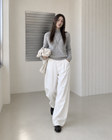 Pull en laine et nylon à col roulé pour femme, couleur unie, coupe régulière, manches longues, tricot d'automne
