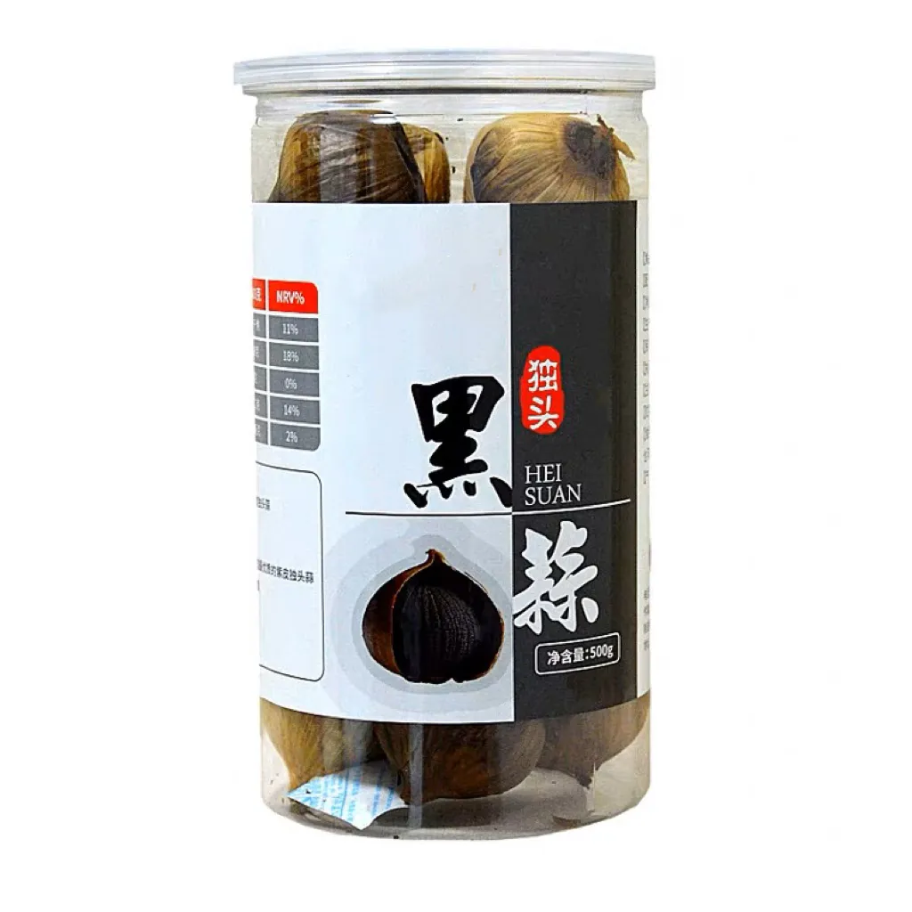Cinese testa singola aglio nero fermentato biologico fermentato spicchi d'aglio nero singolo spicchio di cristallo aglio può vendita al dettaglio