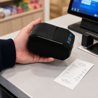 Printer Barcode Thermal Mini Portabel 80mm untuk Usaha Kecil Mesin Pencetak Tagihan Nirkabel Bluetooth Praktis