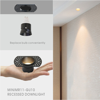 TOSEO Spot encastré anti-éblouissement à 3 têtes en aluminium moulé sous pression, support de lampe GU10, 194x58x39mm, trou de découpe 158x52mm, éclairage de plafond