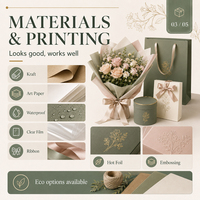 Fournitures de fleuriste en gros, papier d'emballage pour fleurs avec logo personnalisé, pochettes pour bouquets, sacs, boîtes, rubans