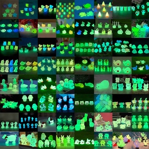 Mignon Lumineux Résine Animal <span class=keywords><strong>Canard</strong></span> Axolotl Tortue Miniatures Charmes Rougeoyant Licorne Dauphin Lapin Poisson Figurine Statue Décorations - Product Image 2