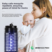 Lámpara Eléctrica Mata Mosquitos OMNI-CATCH, Trampa para Insectos Voladores Portátil de Alto Voltaje UV para Interiores del Hogar