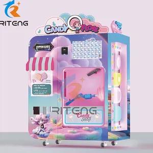 Cheap Fully Automatic Sugar Cotton Candy Vending Machine With Card Reader Intelligent Management Japanese Cotton Candy Machine