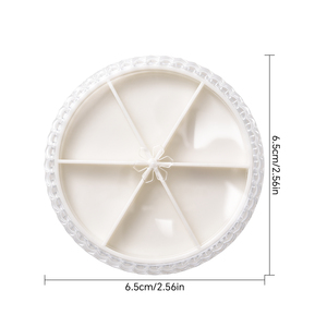 KADS 6-Grid Round Nail Decoration Rhinestone Diamond <b>Storage</b> <b>Box</b> Plastic Transparent Organizer for Nail Art <b>Small</b> Accessories - Product Image 2