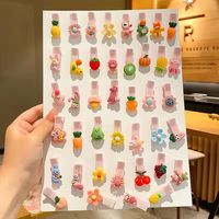 Lot de 10 mini pinces à cheveux colorées en plastique, motif fruits sucrés, pour enfants, bébés et petites filles - Vente en gros