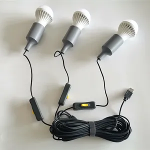 Bombilla de luz de emergencia de 5v con carga usb, bombilla de bajo voltaje 72h para banco de energía portátil, lámpara led para tienda de campaña