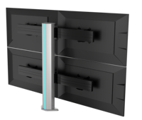 Kesino Haute Qualité Aluminium Ergonomique Hauteur Réglable Triple Moniteur Bras Stand Console Accessoire Moniteur Stand Nouveau Produit