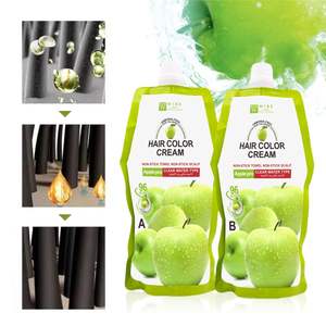 Shampoo colorant capillaire professionnel Apple Pro noir 500ml*2, coloration permanente avec des herbes pour une utilisation simple, type eau claire - Product Image 3