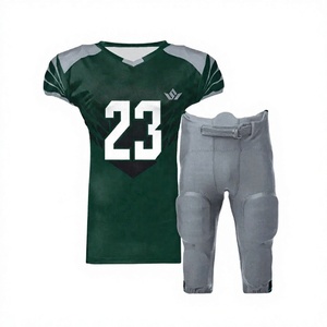 Green <b>Men's</b> Football Jersey Set with Number 23 Gray Pants Breathable Quick Dry Polyester Sporty V-Neck Design Front Logo - Product Image 1