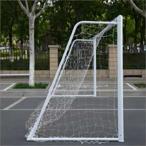 But de football Oulin à montage rapide avec filet |   But de football portable en métal blanc pour entraînement extérieur des jeunes - Product Image 1