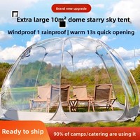Tente bulle sphérique transparente pour camping extérieur, maison étoile, chaude pour l'hiver, utilisable en quatre saisons, sans installation requise, en tissu Oxford