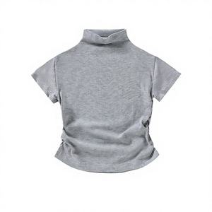 <span class=keywords><strong>T</strong></span>-shirts <span class=keywords><strong>sexy</strong></span> pour femmes à col montant, coupe ajustée, respirants, couleur unie, personnalisables – Nouveauté é<span class=keywords><strong>t</strong></span>é, vente chaude - Product Image 4